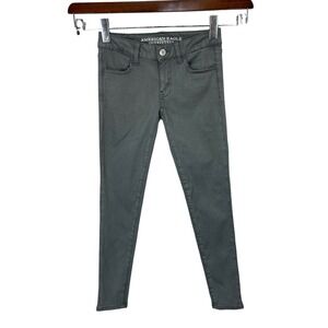 American Eagle Outfitter Woman Pant Gorpcore Y2K Skinny Jegging Size 0 S Green